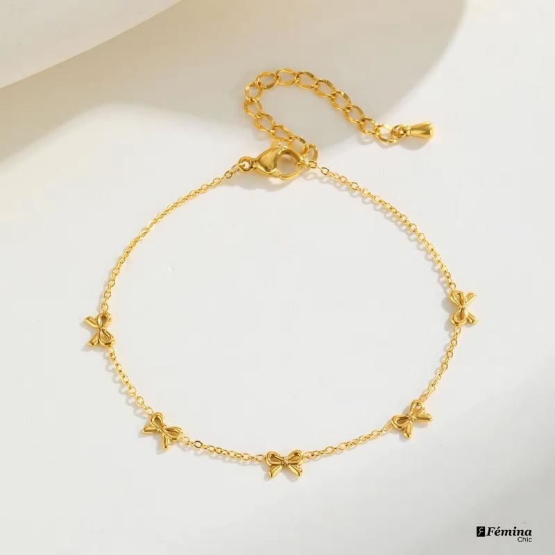 Ensemble de collier et bracelet en Noeud Papillon