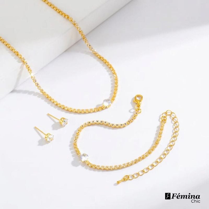 Parure luxe cristaux et diamanté brillants