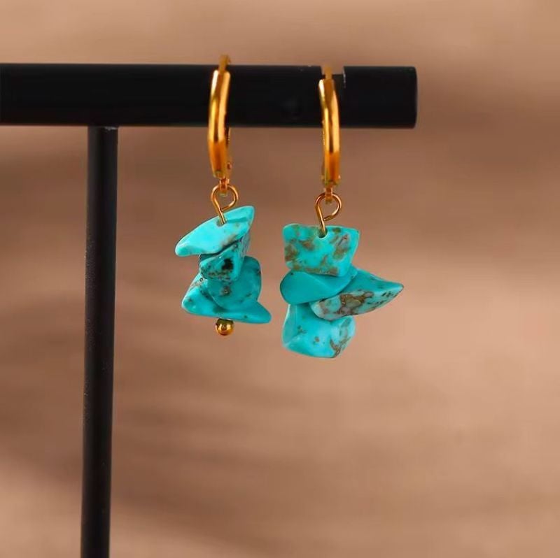 Boucle d'oreille Pierre Concassée