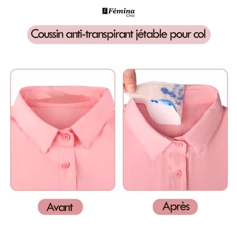 Coussin anti-transpirant jetable pour col de chemise