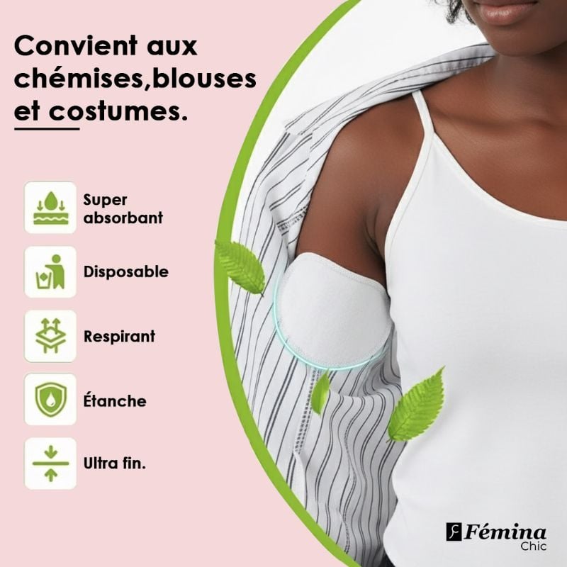Coussin anti-transpirant jetable pour les aisselles