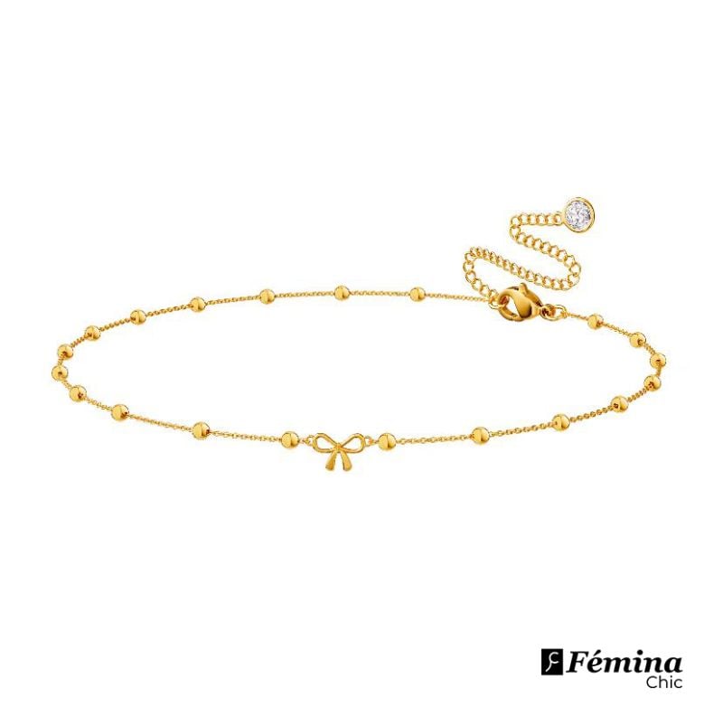 Bracelet de taille à une couche avec noeud et Strass