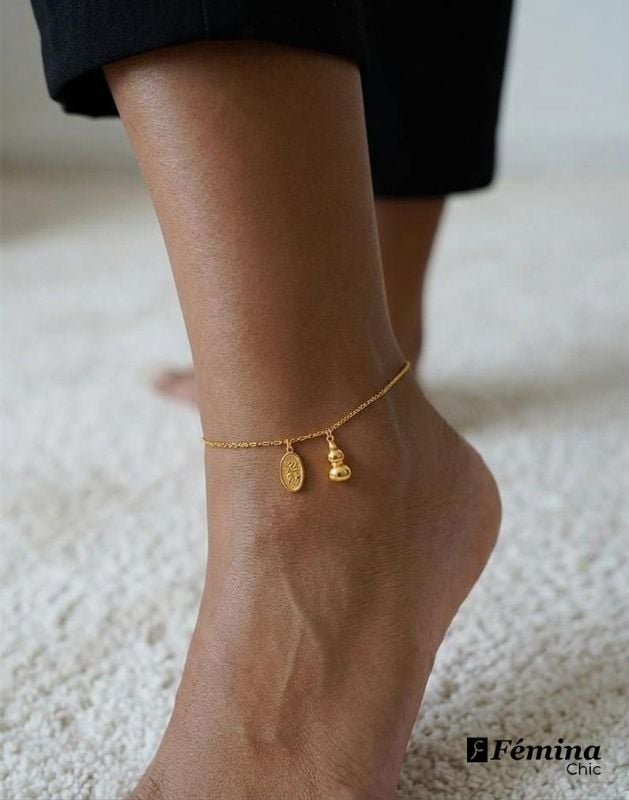 Bracelet de cheville de Richesse et de Trésor gourde d'or