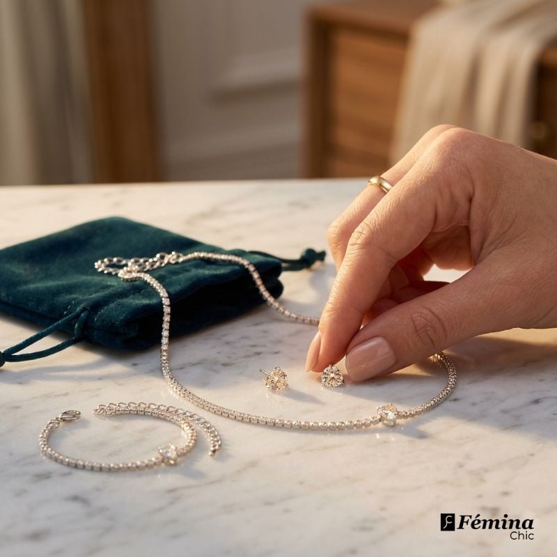 Parure luxe cristaux et diamanté brillants