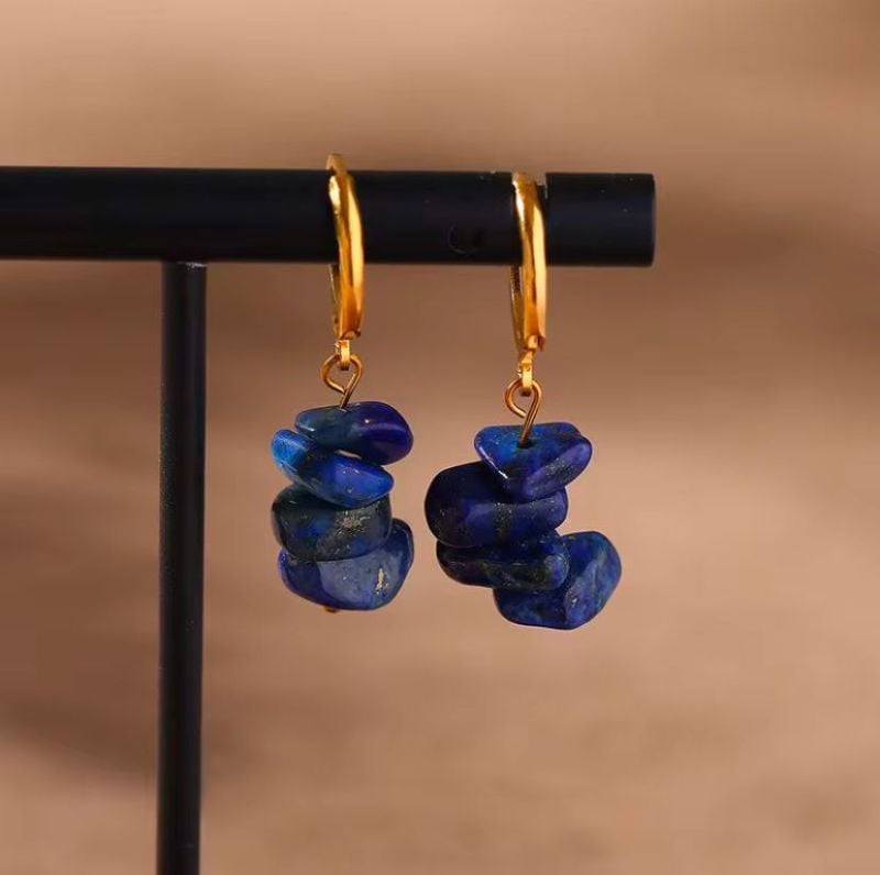 Boucle d'oreille Pierre Concassée