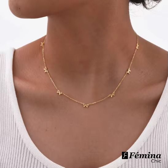 Ensemble de collier et bracelet en Noeud Papillon