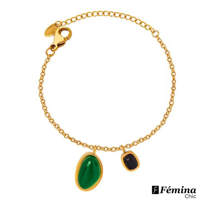 Bracelet de cheville à Double Pierre