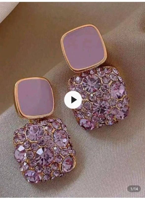 Boucles d’oreilles cristal lilas