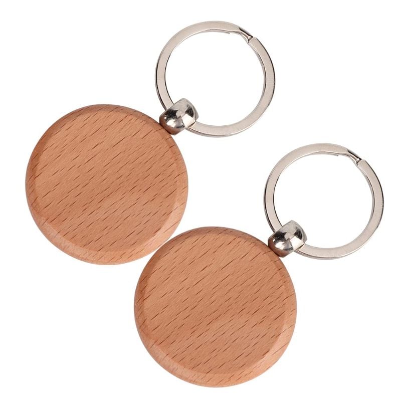 Wooden Round Keychain