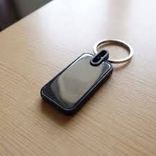 Metal Keychain (Black) Rectangular