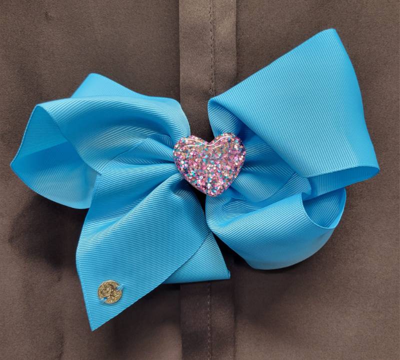 Teal Heart JOJO Bow