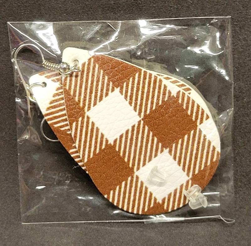 Brown and White earrings