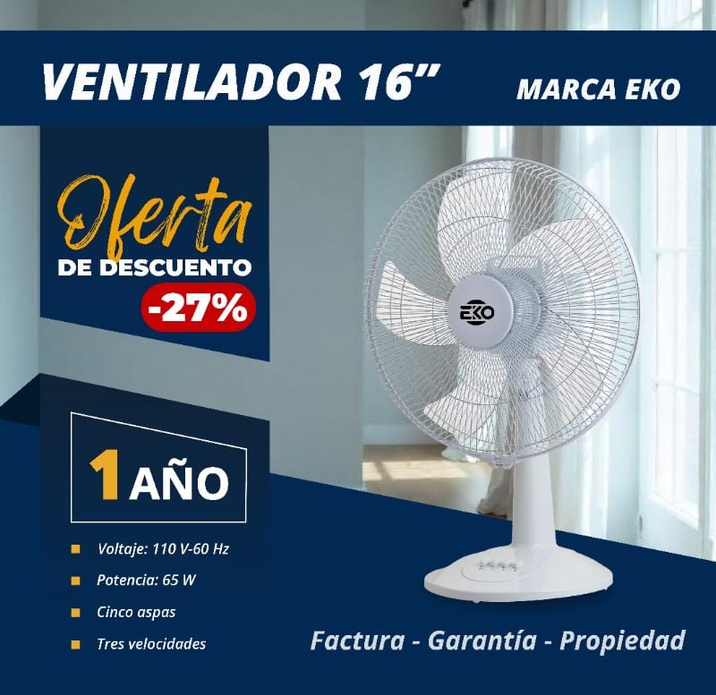 Ventilador de Mesa Marca EKO de 16 pulgadas