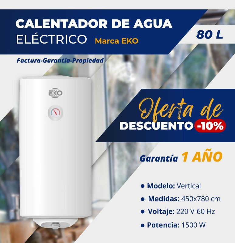 Calentador de agua de 80 litros Marca EKO