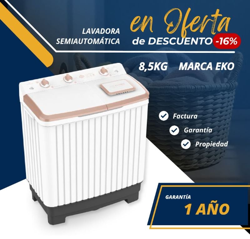 Lavadora Semiautomática 8.5Kgs: