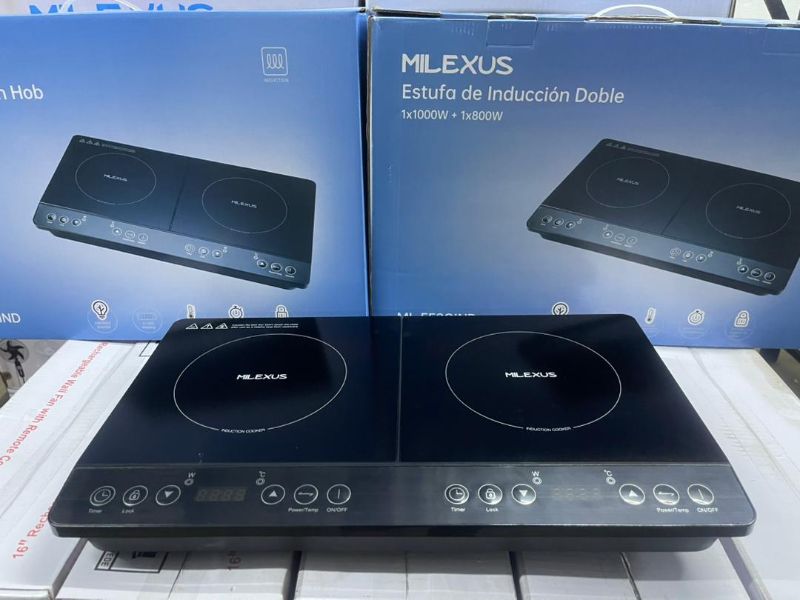 Cocina de inducción de doble hornilla Milexus
