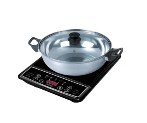 Cocina de inducción incluye Sartén con tapa de cristal 1200w