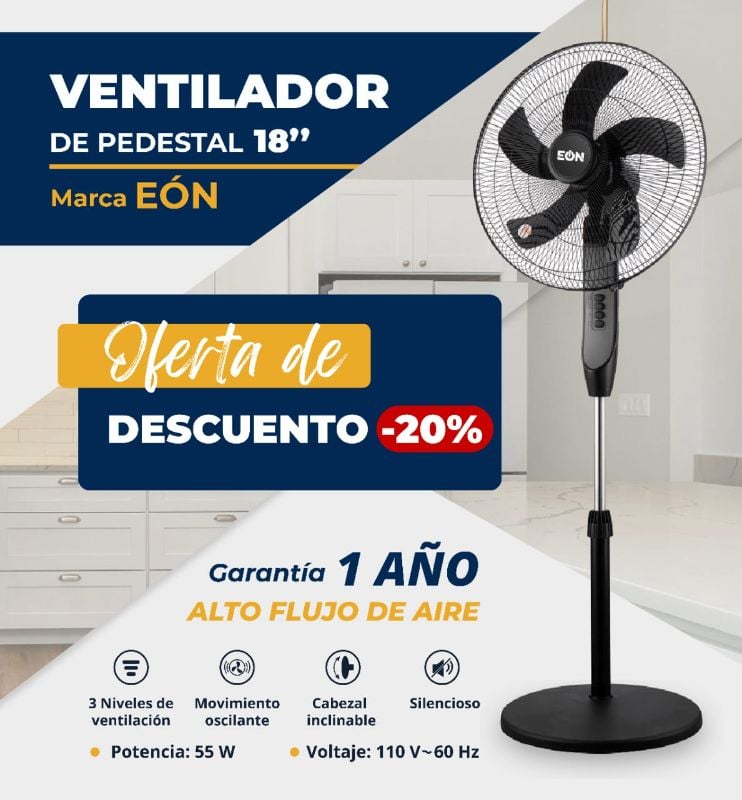 Ventilador de Pedestal de 18" Marca EÒN