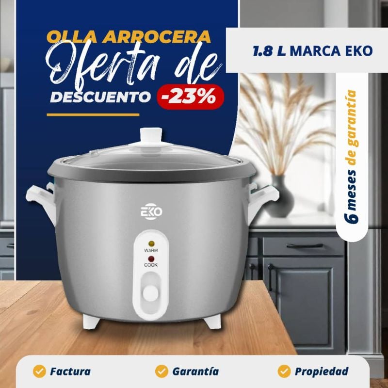 Olla arrocera 1.8L Marca Eko