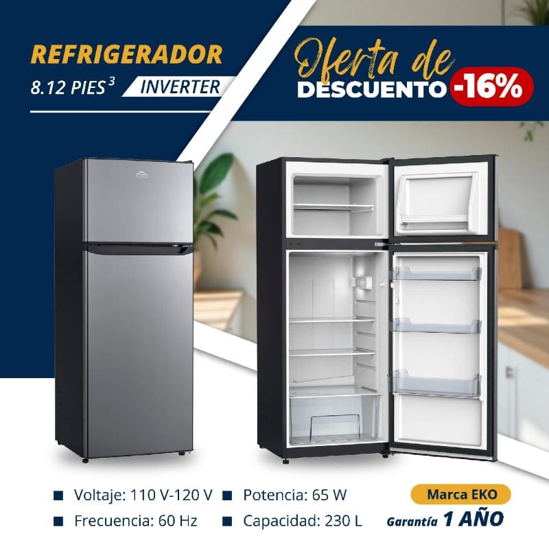 REFRIGERADOR 8.12 pies³ / 230L Marca EKO