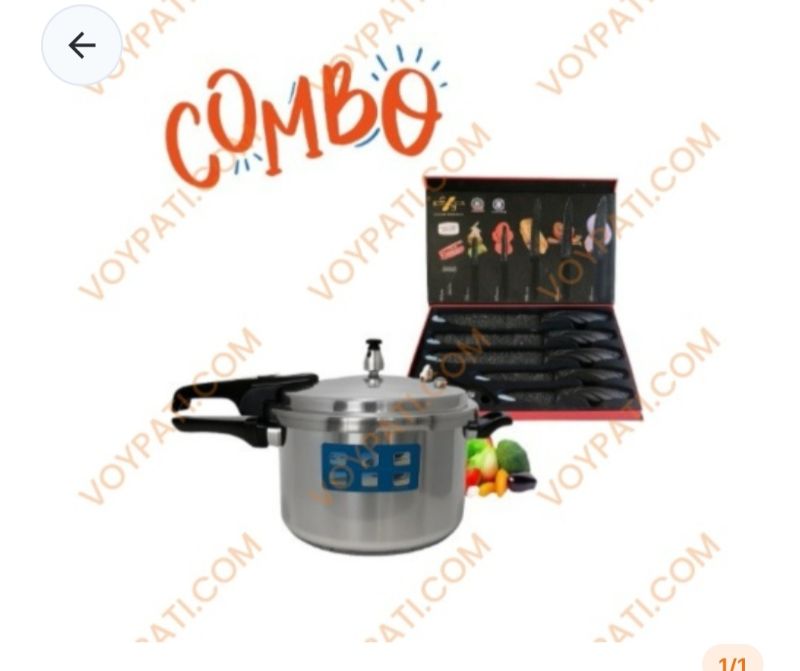 OLLA DE PRESIÓN PARA INDUCCIÓN 5L+ CUCHILLOS NEGROS: