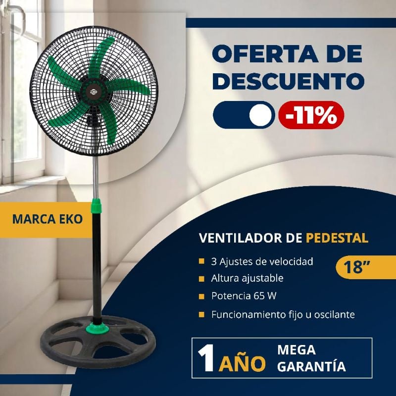 Ventilador de Pedestal de 18" Marca EKO