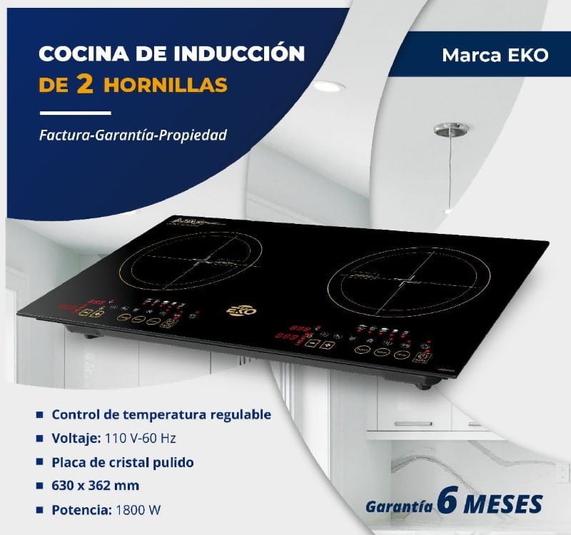 Cocina de Inducción de dos Hornillas Marca EKO