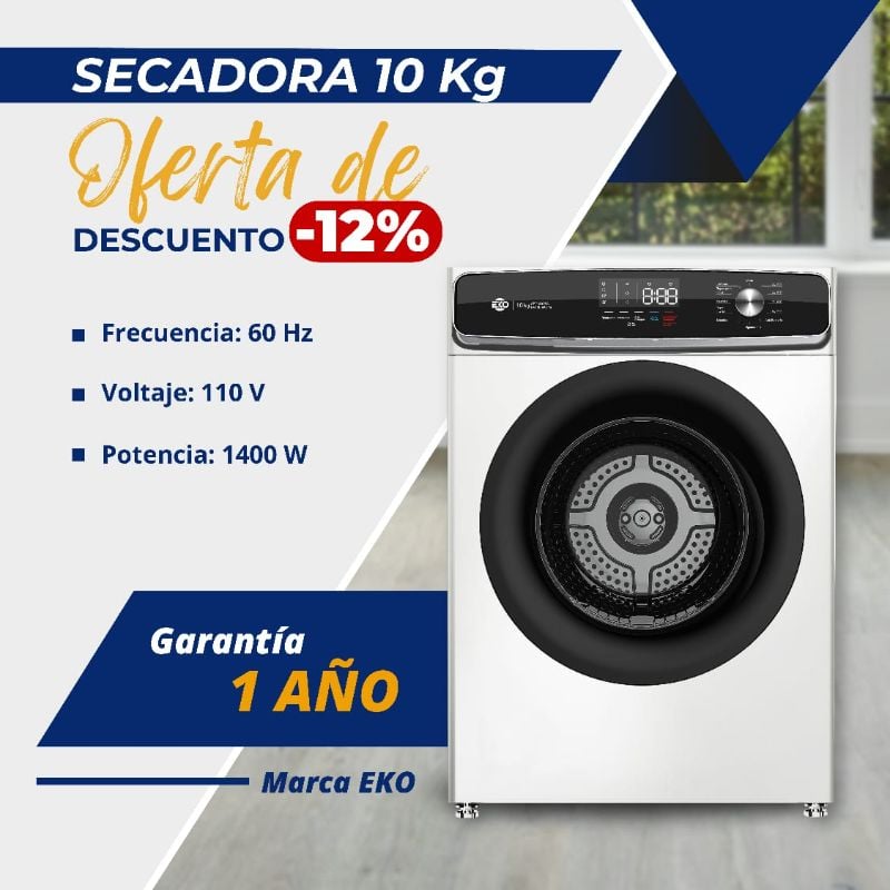 Secadora a Vapor Marca EKO 10 Kg