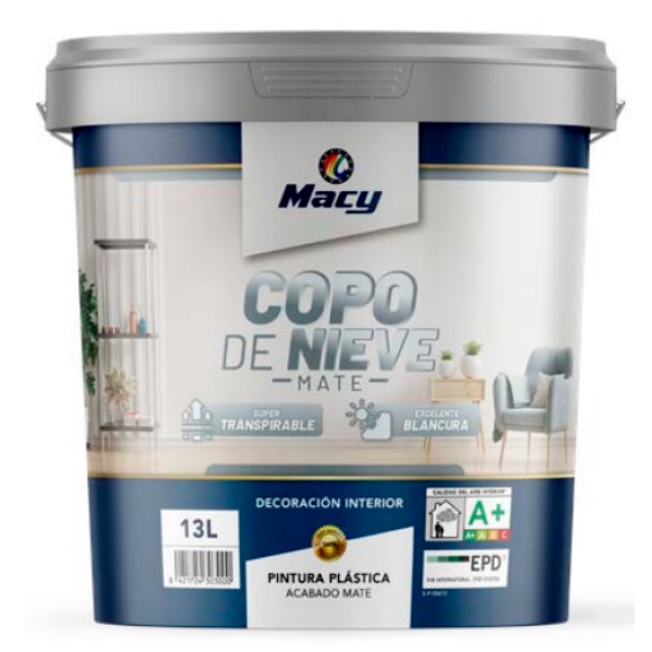 PINTURA MATE COPO DE NIEVE MACY COLOR BLANCO