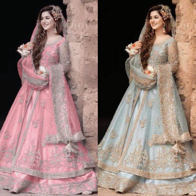 Heavy Zari Work Embroidery 🧵 With Sequence Work & Cutwork Daman & Stone Hand Work