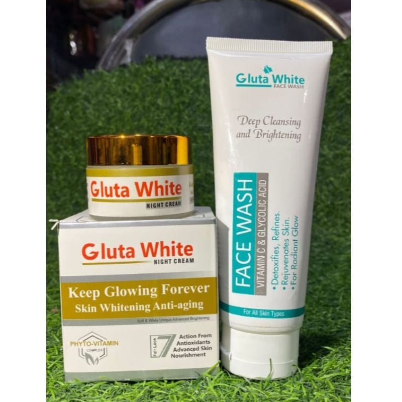 🌟 Gluta White Combo 🌟
✨ Night Cream + Face Wash Set ✨