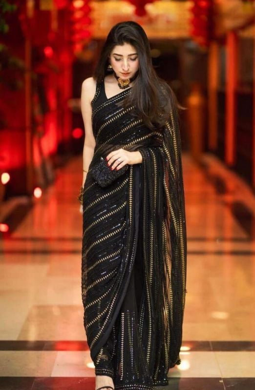 Chiffon Embroidered Saree Unstitched