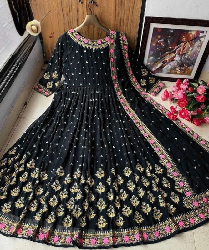 ✨ Neck, Sleeves & Border Embroidery Maxi with Embroidered Dupatta – 3PCs