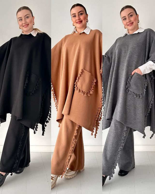 Open Shawl Style Lace Work 2-Pcs Winter Co-Ord Set ❄️