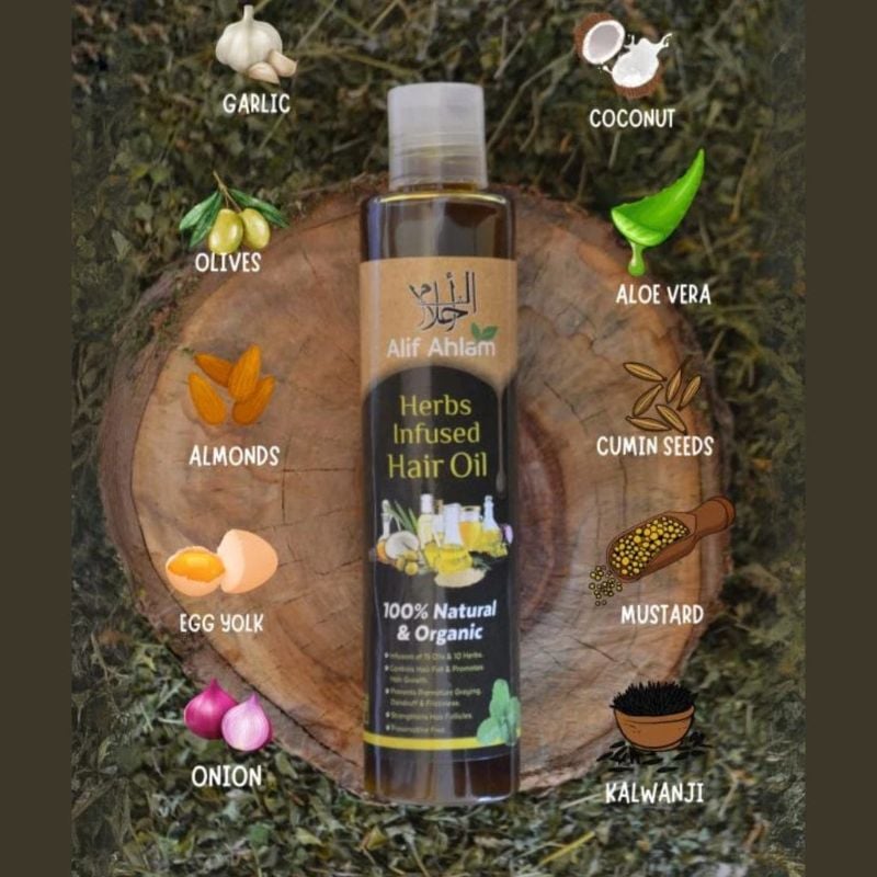 🌿 Alif Ahlem – Herbs Infused Hair Oil 🌿  
100% Natural & Organic