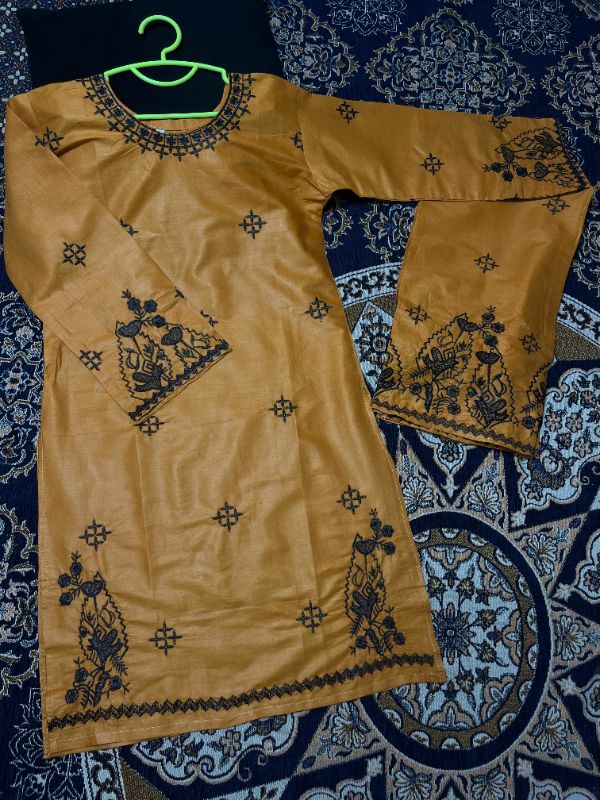 ✨ Kids Cotton 2-Pcs Set Front Embroidered Shirt + Embroidered Flapper ✨