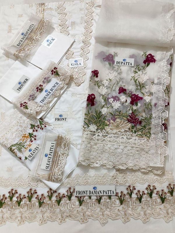 Lawn Fully Heavy  Embroidered Scifflie Front With Heavy Embroidered Neck Lace