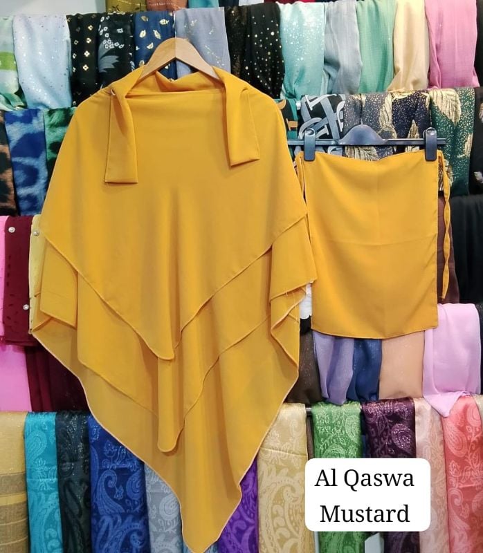 2Pcs  Set Niqab And 3 Layer Khimar