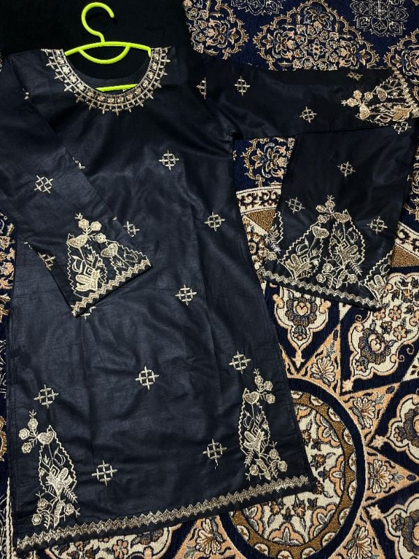 ✨ Kids Cotton 2-Pcs Set Front Embroidered Shirt + Embroidered Flapper ✨