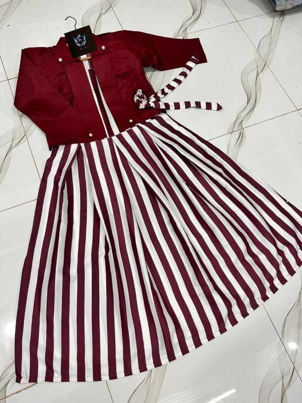 Zebra Printed Silk Maxi with Cotton Koti – 2PC