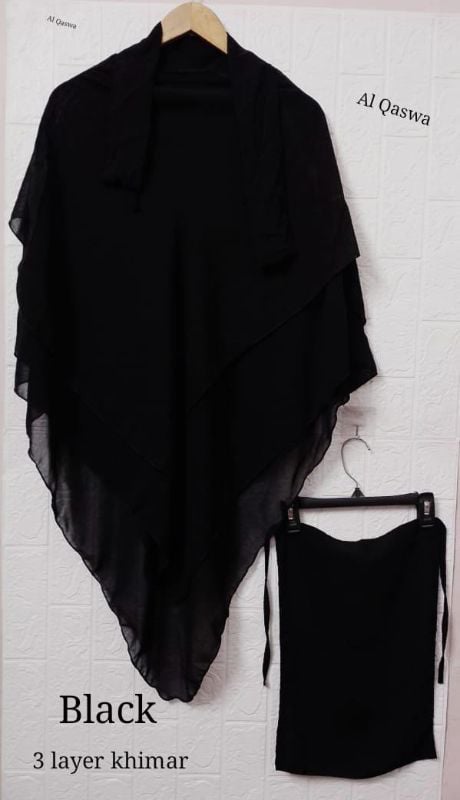 2Pcs  Set Niqab And 3 Layer Khimar