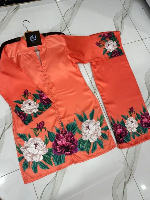💐 Digital Front & Back Floral Print Co-Ord Set – 2PCs 💐