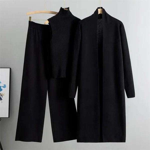✨ 3PCs Winter Suit ✨
Sleeveless High-Neck + Long Sleeves Coat + Trouser