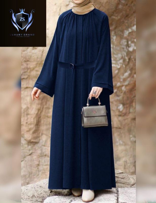 ✨Sleeves Layer Both Sided Pocket And Kaaj Button Abaya With Belt✨