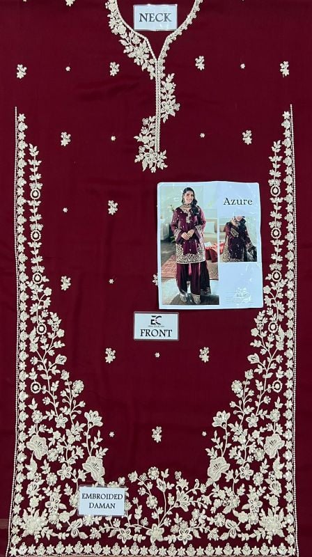 Chiffon Embroidered Sequence Unstitched 3Pc✓