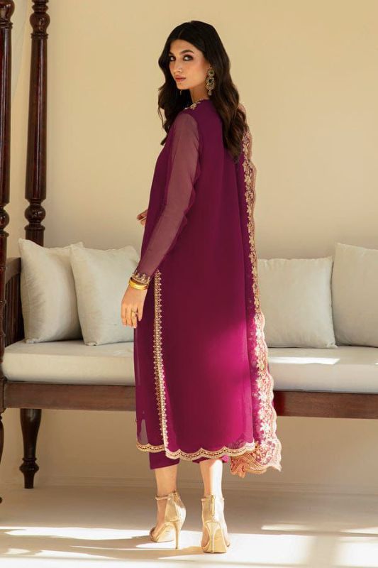 Addawork Chiffon 3 Pcs Suit
