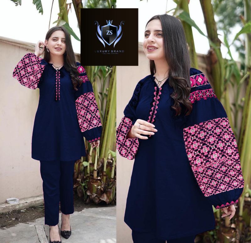 Heavy Sleeves Embroidery 2pcs Suit