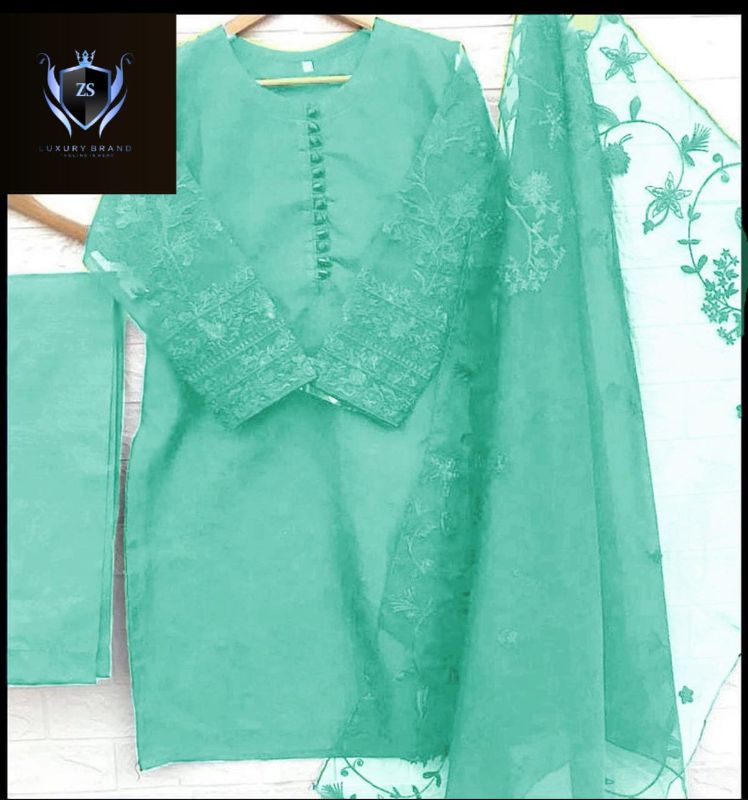 3PCs Embroidery Shirt With Embroidered Dupatta