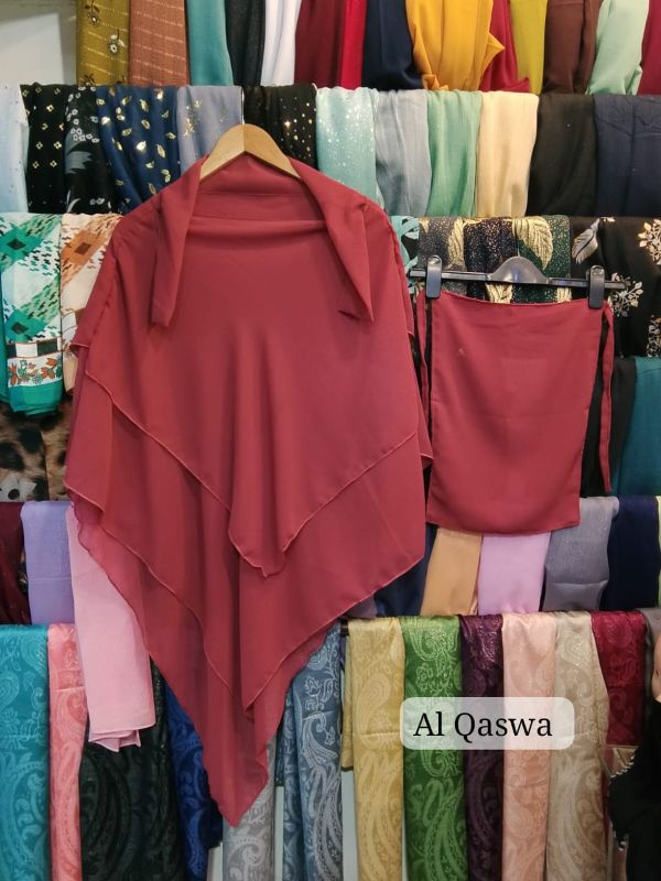 2Pcs  Set Niqab And 3 Layer Khimar