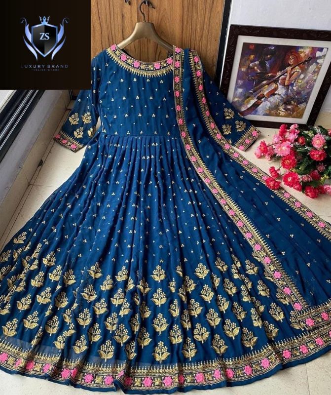 ✨ Neck, Sleeves & Border Embroidery Maxi with Embroidered Dupatta – 3PCs